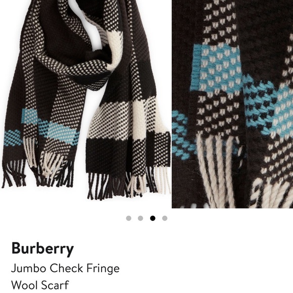 Burberry Jumbo Check Fringe Scarf - wool - NEW - Picture 2 of 4